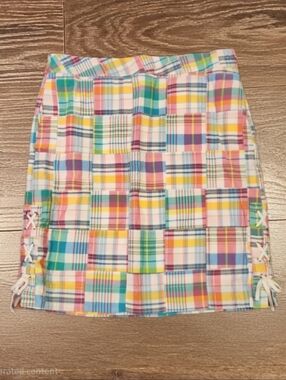 ❤️ TALBOTS MADRAS PLAID PATCHWORK COTTON SKIRT, 6